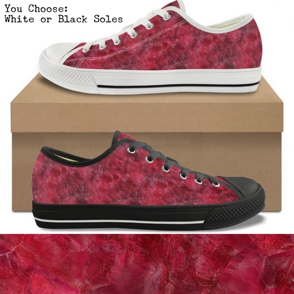Red Marble Kitty Kicks™️ CANVAS LOW TOP SHOES **REQUEST A PREORDER INVOICE** ($5 deposit will be applied to your full invoice)