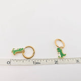 Mio Queena - Enamel Dinosaur Huggie Earrings