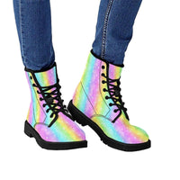 Rainbow Sparkle Hearts Kitty Kicks™️ COMBAT BOOTS **REQUEST A PREORDER INVOICE** ($5 deposit will be applied to your full invoice)
