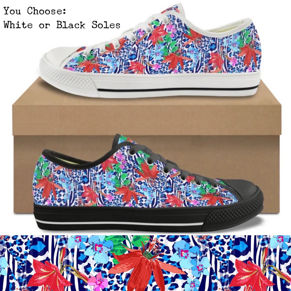 Animal Floral Kitty Kicks™️ CANVAS LOW TOP SHOES **REQUEST A PREORDER INVOICE** ($5 deposit will be applied to your full invoice)
