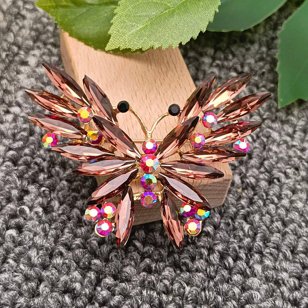 Mio Queena - Sparkling Rhinestone Butterfly Brooch