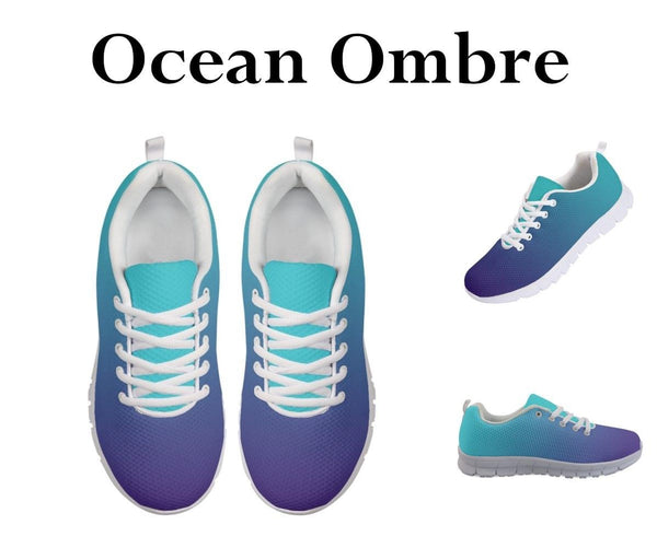 Ombre Ocean Kitty Kicks™️ CLASSIC WALKING SHOES **REQUEST A PREORDER INVOICE** ($5 deposit will be applied to your full invoice)