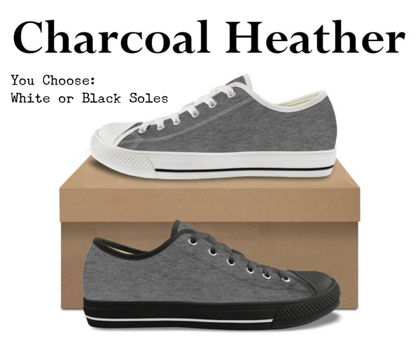 Charcoal Heather Kitty Kicks™️ CANVAS LOW TOP SHOES **REQUEST A PREORDER INVOICE** ($5 deposit will be applied to your full invoice)