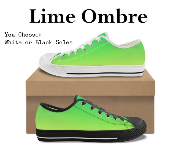 Ombre Lime Kitty Kicks™️ CANVAS LOW TOP SHOES **REQUEST A PREORDER INVOICE** ($5 deposit will be applied to your full invoice)