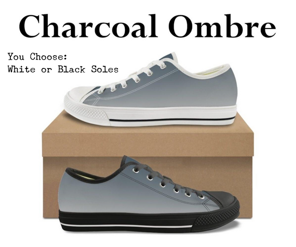 Ombre Charcoal Kitty Kicks™️ CANVAS LOW TOP SHOES **REQUEST A PREORDER INVOICE** ($5 deposit will be applied to your full invoice)