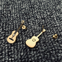 Mio Queena - Gold-Plated Stainless Steel Guitar Post Earrings