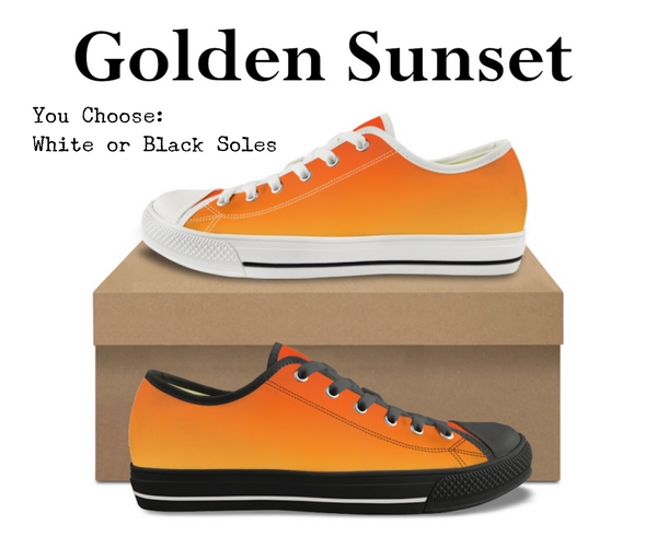 Ombre Golden Sunset Kitty Kicks™️ CANVAS LOW TOP SHOES **REQUEST A PREORDER INVOICE** ($5 deposit will be applied to your full invoice)