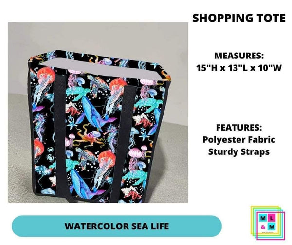 PP Shopping Tote - Watercolor Sea Life