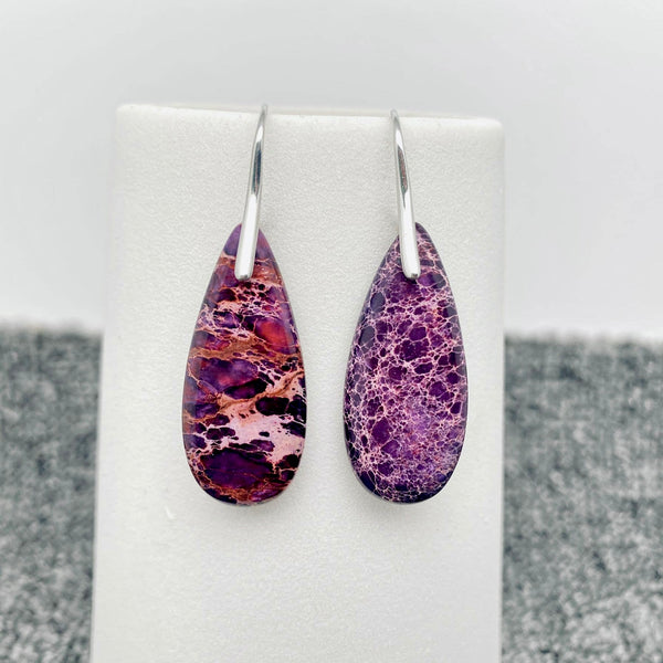 Mio Queena - Purple Emperor Stone Agate Drop Earrings