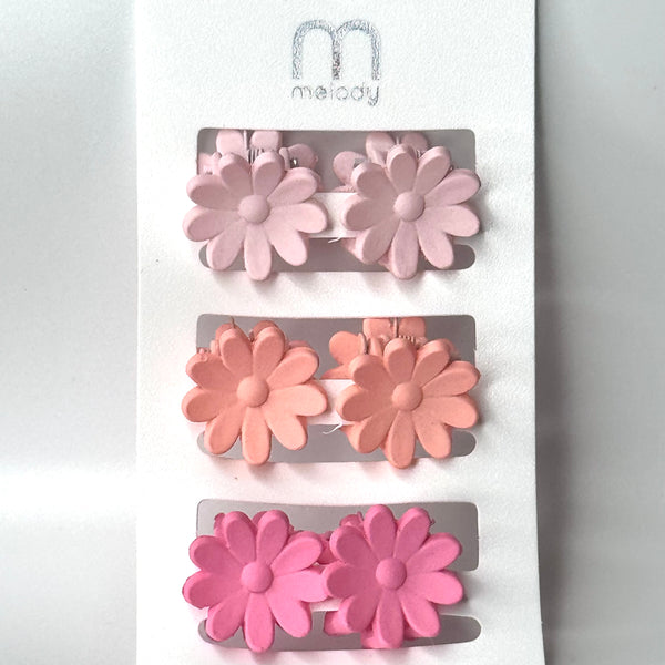 Love and Repeat Miniature Flower Hair Claw Clip Set - PINK