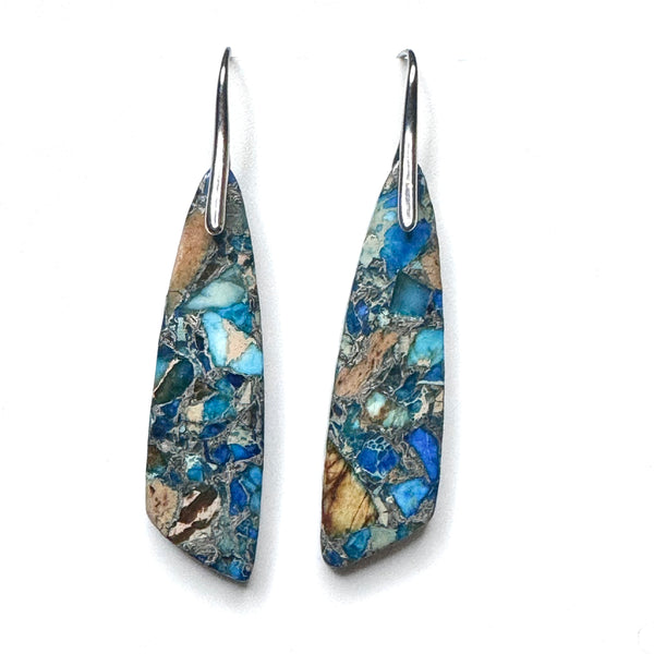 Mio Queena - Aqua Blue Emperor Stone Agate Earrings