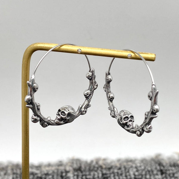 Mio Queena - Gothic Stainless Steel Skull Hoop Earrings