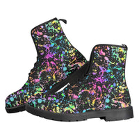 BLACK PAINT SPLATTER Kitty Kicks™️ COMBAT BOOTS **PREORDER** ETA 4-5 WEEKS