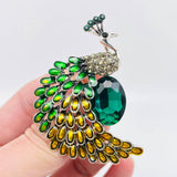 Mio Queena - Enamel Rhinestone Peacock Brooch