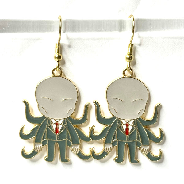 Amy Foxy Style Handmade Earrings - Horror Character Charms with Golden Hooks: Slim Guy
