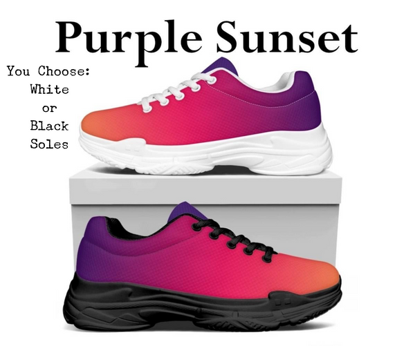 Ombre Purple Sunset Kitty Kicks™️ MODERN WALKING SHOES **REQUEST A PREORDER INVOICE** ($5 deposit will be applied to your full invoice)