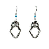 Amy Foxy Style Handmade Earrings - Movable Hinged Shark Jaw Silver Charms