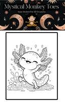 Mystical Monkey Toes - Adorable Axolotl Coloring Sheets With Stackable Crayon