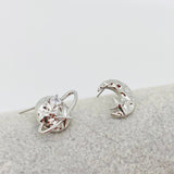 Mio Queena - Silver Color Planet Moon Stars Asymmetric Ear Studs