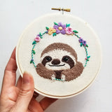 Jessica Long Embroidery - Smiling Sloth Embroidery Kit