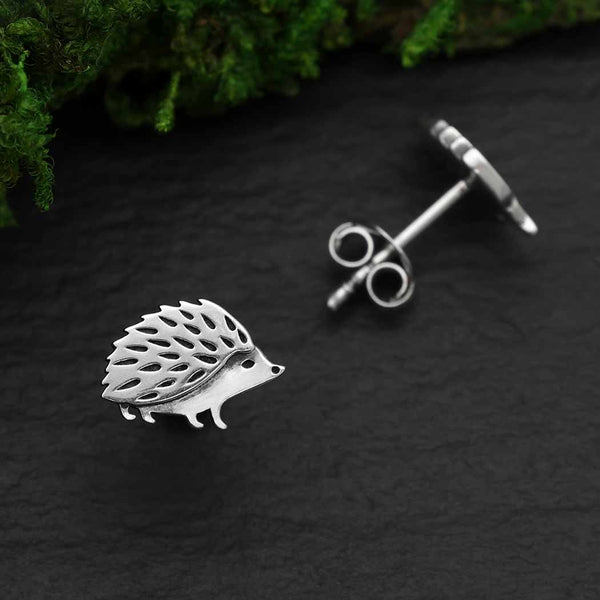 Nina Designs - Tiny Sterling Silver Hedgehog Post Earrings