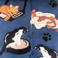 Imagery Socks - Blue Cat Adult Socks (Size Large)