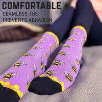Imagery Socks - Purple Bee Adult Socks