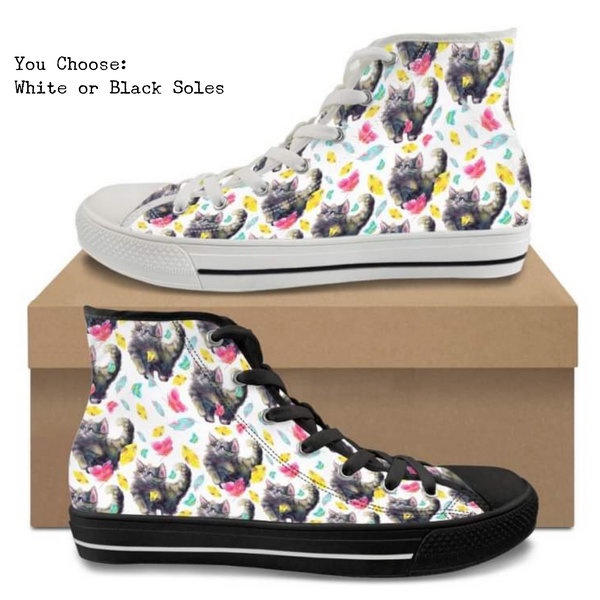 Butterfly Kittens CANVAS HIGH TOP SHOES **REQUEST A PREORDER INVOICE**
