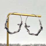 Mio Queena - Snake Coiling Tree Branches Stainless Steel Hoop Earrings