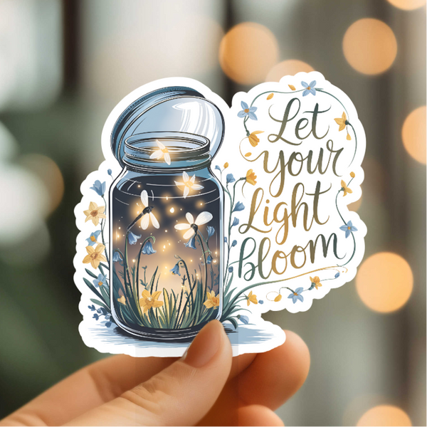 Mystical Monkey Toes - “Let Your Light Bloom” Fireflies Vinyl Sticker
