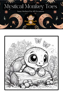 Mystical Monkey Toes - Adorable Turtle Coloring Sheets With Stackable Crayon