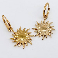 Mio Queena - 18K Gold-Plated Sun Hoop Earrings