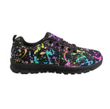 Black Background Paint Splatter CLASSIC WALKING SHOES **REQUEST A PREORDER INVOICE**