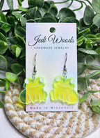 Jedi Woods - Black Light Florescent Frog Earrings