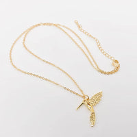 Mio Queena - Cubic Zirconia Gold-Plated Hummingbird Necklace