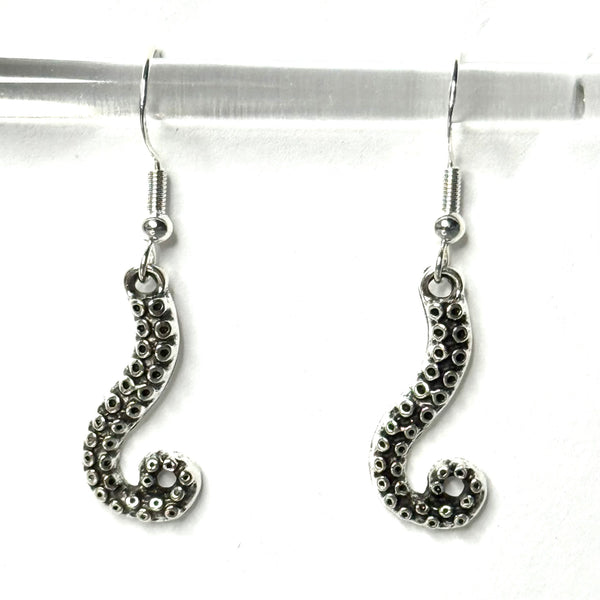 Amy Foxy Style Handmade Earrings - Curling Tentacle Charms