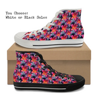 Water Color Lilies CANVAS HIGH TOP SHOES **REQUEST A PREORDER INVOICE**