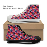 Water Color Lilies CANVAS HIGH TOP SHOES **REQUEST A PREORDER INVOICE**