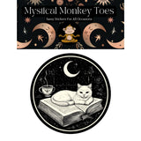 Mystical Monkey Toes - Beautiful Witchy Book Cat Sticker