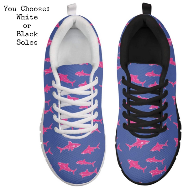 Pink Sharks Kitty Kicks™️ CLASSIC WALKING SHOES **REQUEST A PREORDER INVOICE** ($5 deposit will be applied to your full invoice)