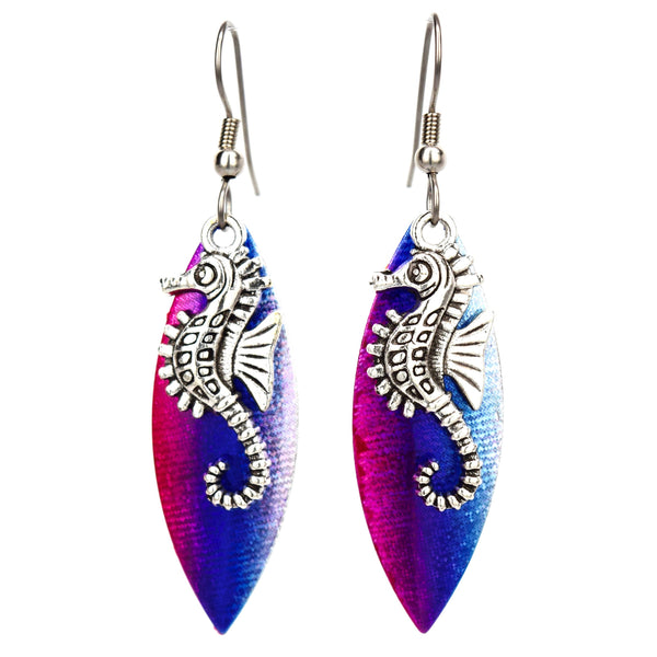 Eye Catching Jewelry - Rainbow Shimmer Seahorse Earrings