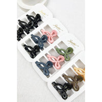 Love and Repeat - Mini Glitter Bow Hair Claw Set: All Black