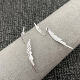 Mio Queena - Silver-Plated Angel Wings Post Earrings