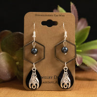 JAC Jewelry Designs - Hanging Bat on Black Earrings