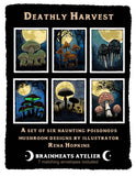 Brainmeats Atelier - Deathly Harvest – Set of Six Poisonous Mushroom Note Cards