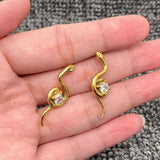 Mio Queena - Snake Coiled Zircon Post Earrings