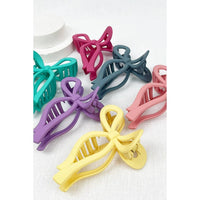 Love and Repeat - Matte Bow Hair Claw Clip: Teal