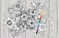 Mystical Monkey Toes - Beautiful Flower Coloring Sheets With Stackable Crayon