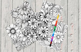 Mystical Monkey Toes - Beautiful Flower Coloring Sheets With Stackable Crayon