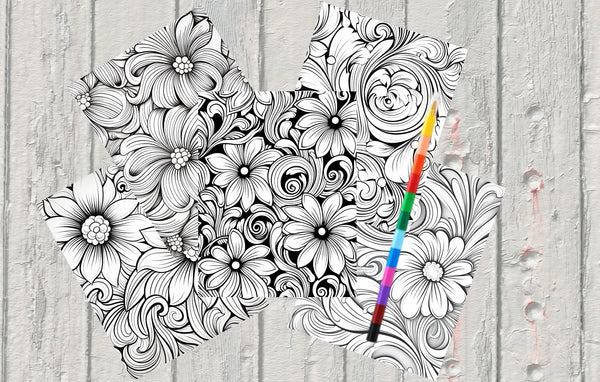 Mystical Monkey Toes - Beautiful Flower Coloring Sheets With Stackable Crayon